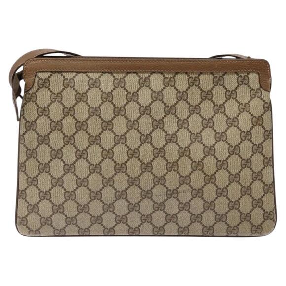 GUCCI GG Supreme Web Sherry Line Shoulder Bag Pvc Beige Gold Red - Picture 3 of 16